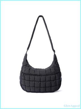 Women's Quilted Puffer Crossbody Hobo Bag Nylon Shoulder Handbag with